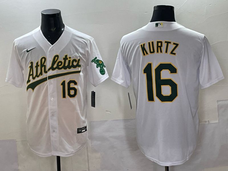 Men Oakland Athletics #16 Kurtz White Nike 2025 MLB Jersey 042